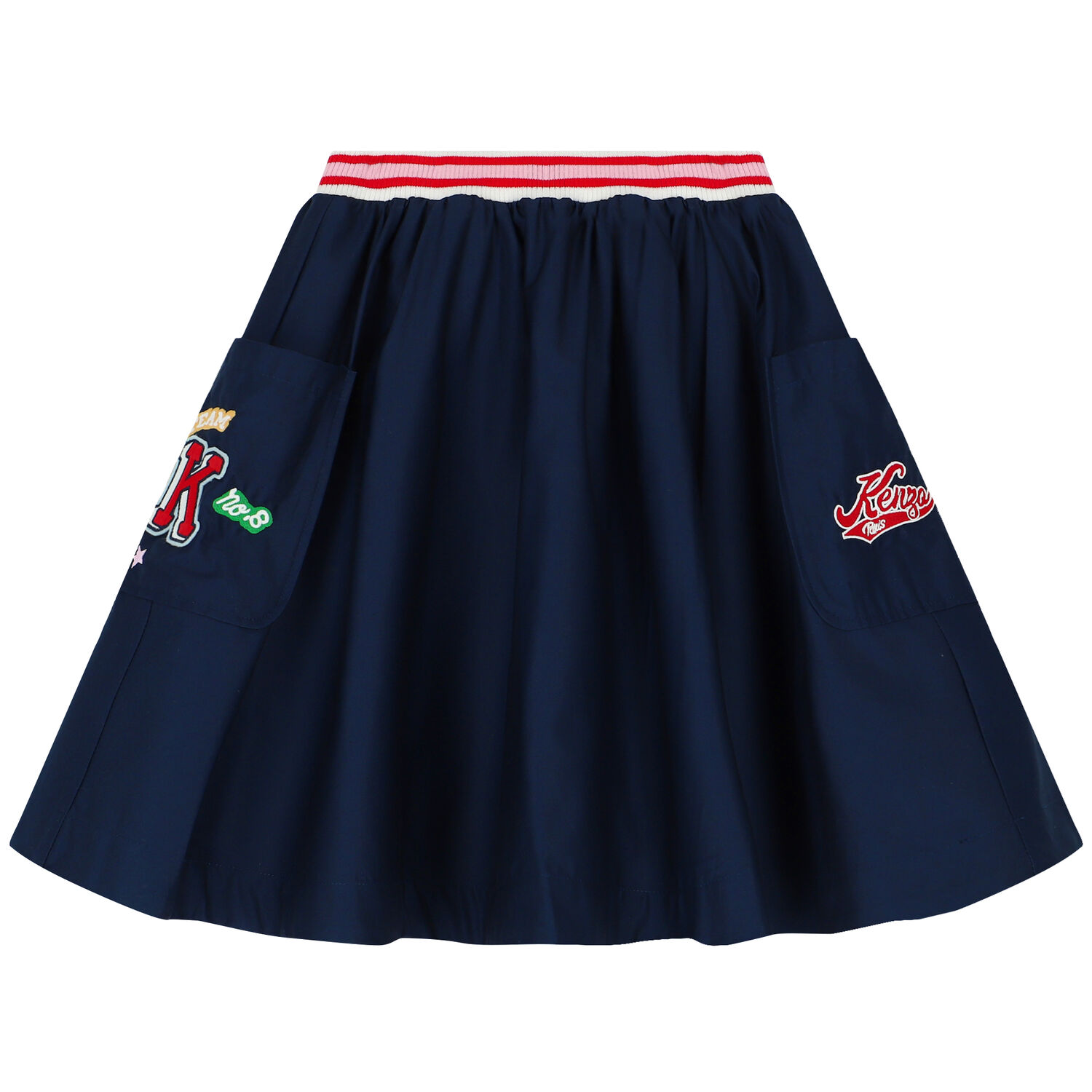 Girls Navy Blue Varsity Logo Skirt, 1, hi-res